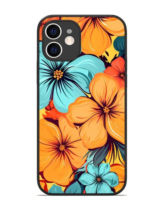 Tropical Bloom Glossy Soft Edge Case for Apple Iphone 12 Chachhi