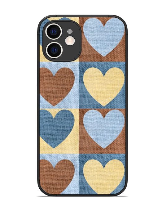 Hearts On Canvas Glossy Soft Edge Case for Apple Iphone 12 Chachhi