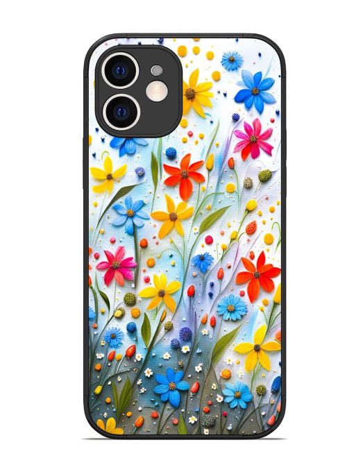 Vibrant Floral Glossy Soft Edge Case for Apple Iphone 12 Chachhi