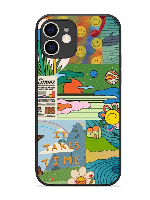 Groovy Vibes Glossy Soft Edge Case for Apple Iphone 12 Chachhi