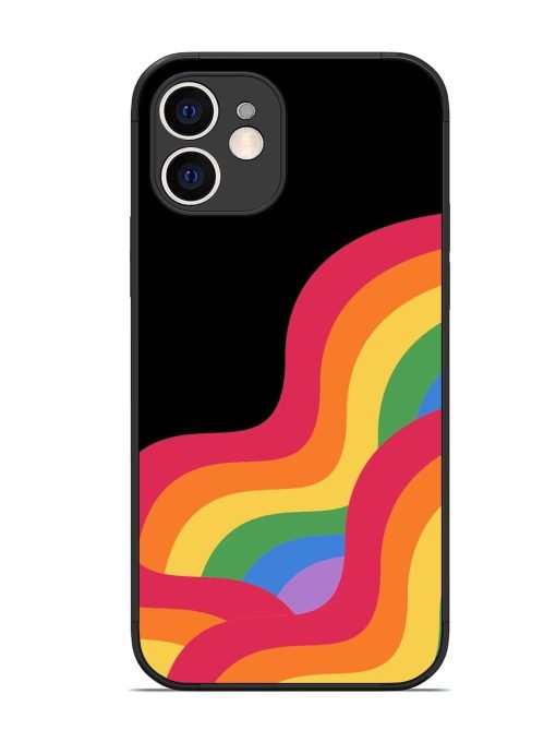 Wavy Rainbow Glossy Soft Edge Case for Apple Iphone 12