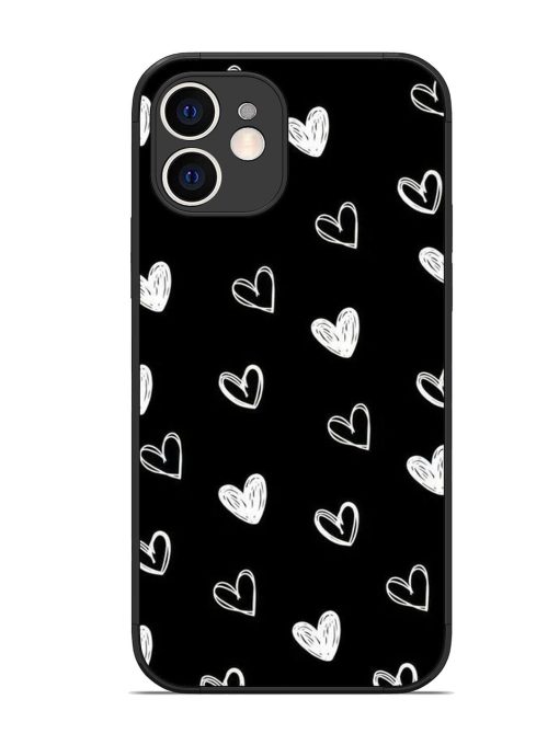 Scattered Hearts Glossy Soft Edge Case for Apple Iphone 12 Chachhi