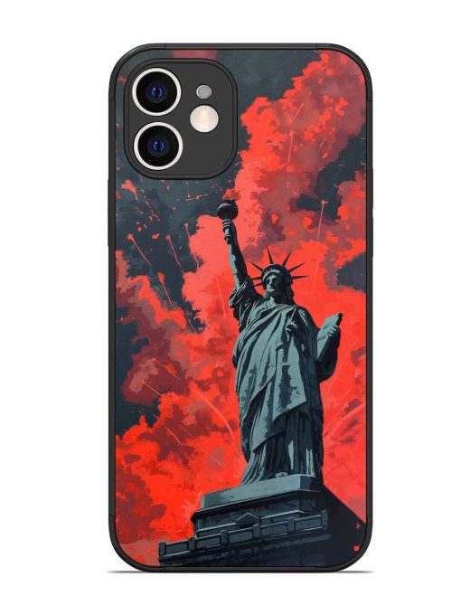 Lady Liberty'S Firework Finale Glossy Soft Edge Case for Apple Iphone 12 Chachhi