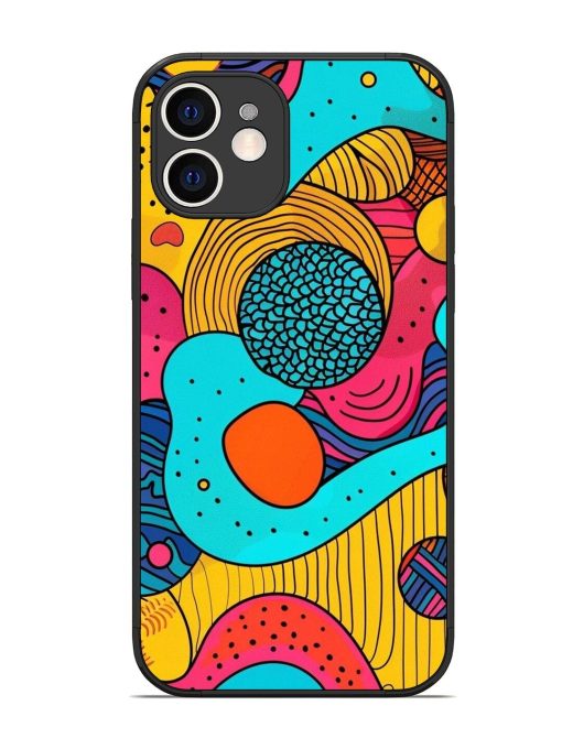 Psychedelic Patterns Glossy Soft Edge Case for Apple Iphone 12 Chachhi