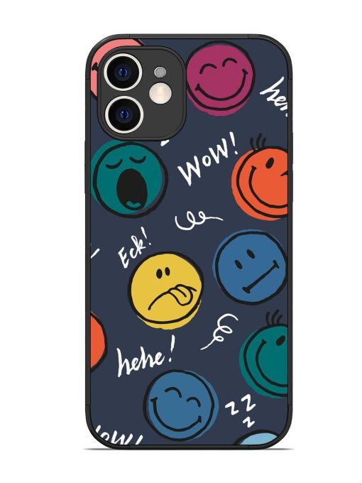 Emoticon Parade Glossy Soft Edge Case for Apple Iphone 12 Chachhi