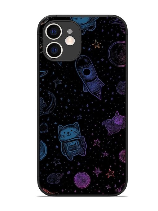 Cosmic Cat Chaos Glossy Soft Edge Case for Apple Iphone 12 Chachhi