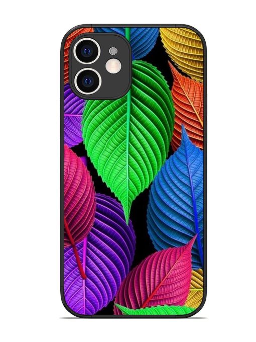 Rainbow Leaf Symphony Glossy Soft Edge Case for Apple Iphone 12 Chachhi