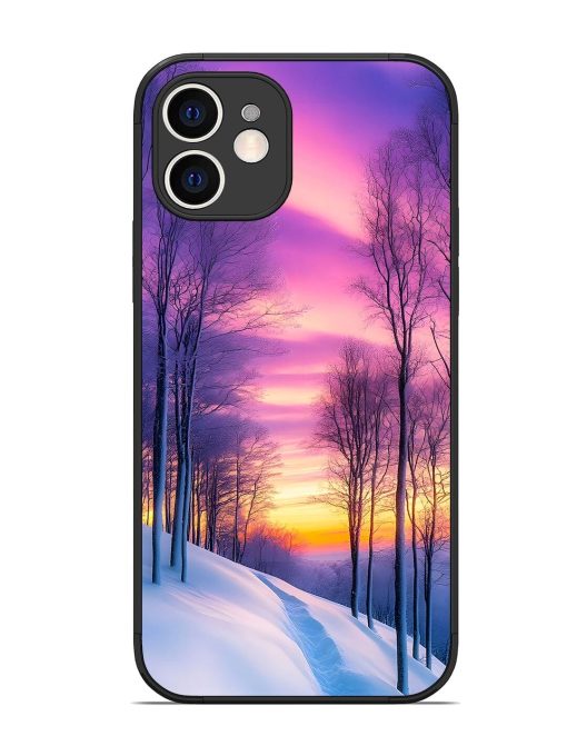 Winter'S Purple Haze Glossy Soft Edge Case for Apple Iphone 12 Chachhi