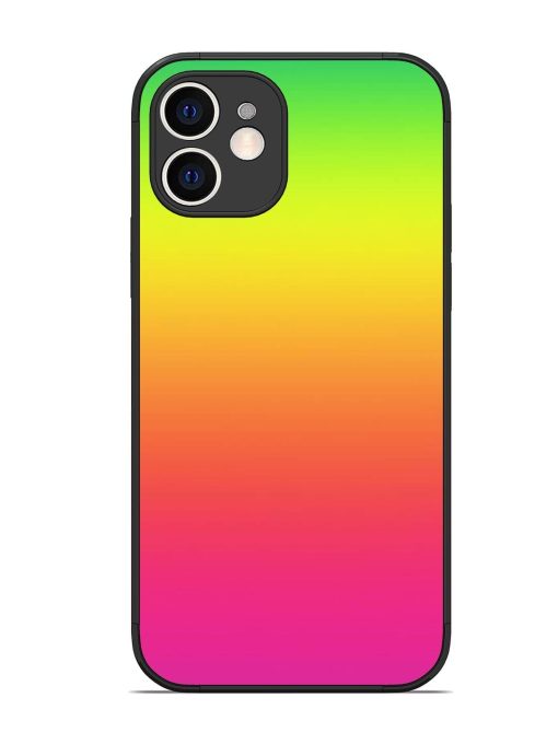 Rainbow Gradient Glossy Soft Edge Case for Apple Iphone 12 Chachhi