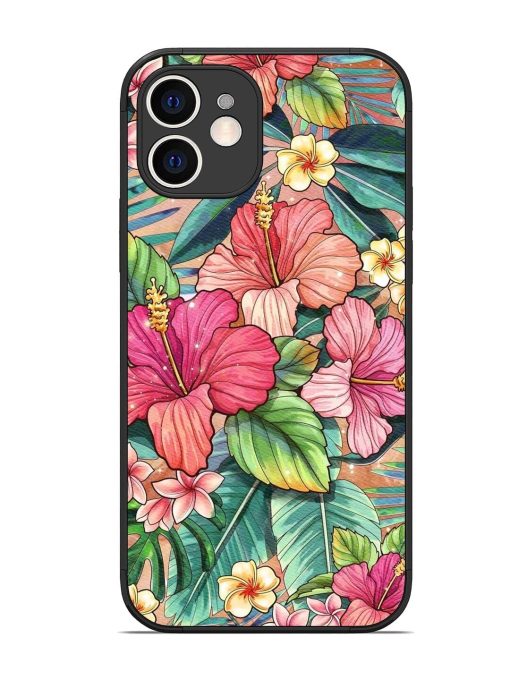 Tropical Tapestry Glossy Soft Edge Case for Apple Iphone 12 Chachhi