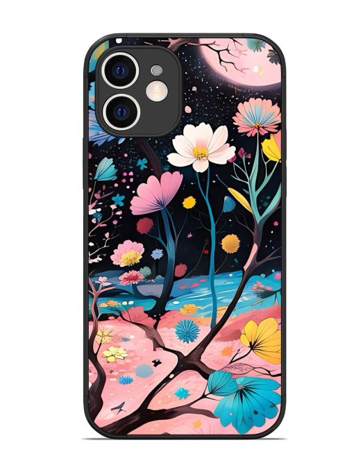 Cosmic Bloom Glossy Soft Edge Case for Apple Iphone 12 Chachhi