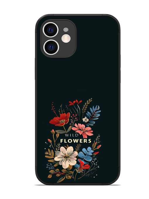 Dark Floral Glossy Soft Edge Case for Apple Iphone 12 Chachhi