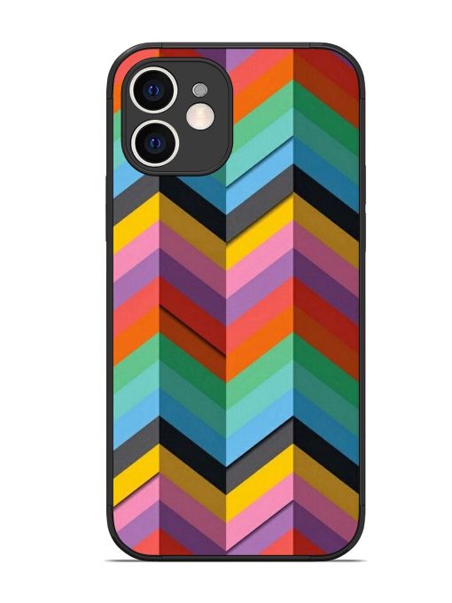 Colorful Zigzag Glossy Soft Edge Case for Apple Iphone 12 Chachhi