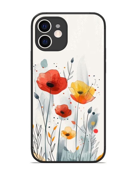 Poppy Fields Glossy Soft Edge Case for Apple Iphone 12 Chachhi