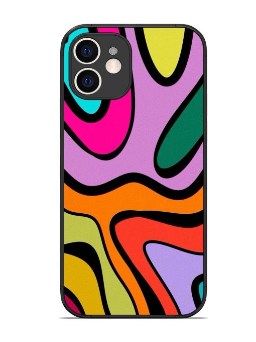 Groovy Swirls Glossy Soft Edge Case for Apple Iphone 12 Chachhi