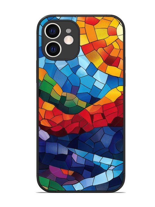 Mosaic Sunset Glossy Soft Edge Case for Apple Iphone 12 Chachhi