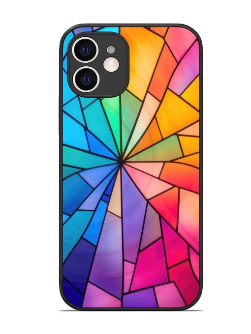 Stained Glass Kaleidoscope Of Colors Glossy Soft Edge Case for Apple Iphone 12