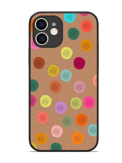 Swirly Dots On Kraft Glossy Soft Edge Case for Apple Iphone 12 Chachhi