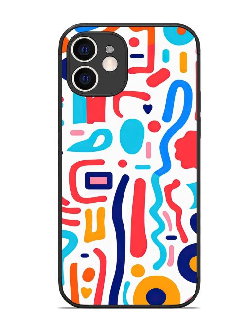 Whimsical Doodle Chaos Glossy Soft Edge Case for Apple Iphone 12 Chachhi