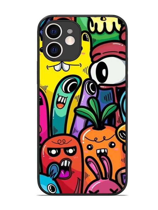 Whimsical Doodle Chaos Glossy Soft Edge Case for Apple Iphone 12 Chachhi