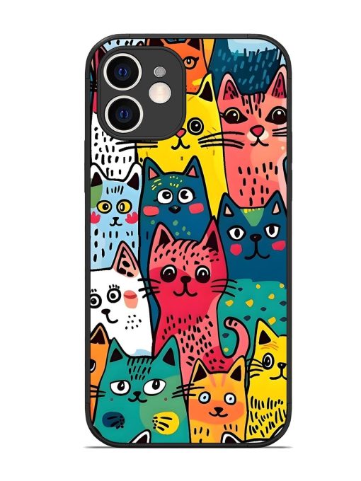 Feline Frenzy Glossy Soft Edge Case for Apple Iphone 12 Chachhi