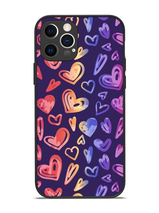 Rainbow Hearts Glossy Soft Edge Case for Apple Iphone 12 Pro Chachhi