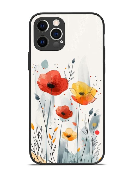 Poppy Fields Glossy Soft Edge Case for Apple Iphone 12 Pro Chachhi