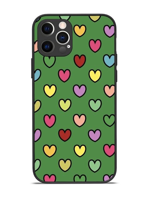 Rainbow Heart Parade Glossy Soft Edge Case for Apple Iphone 12 Pro Chachhi