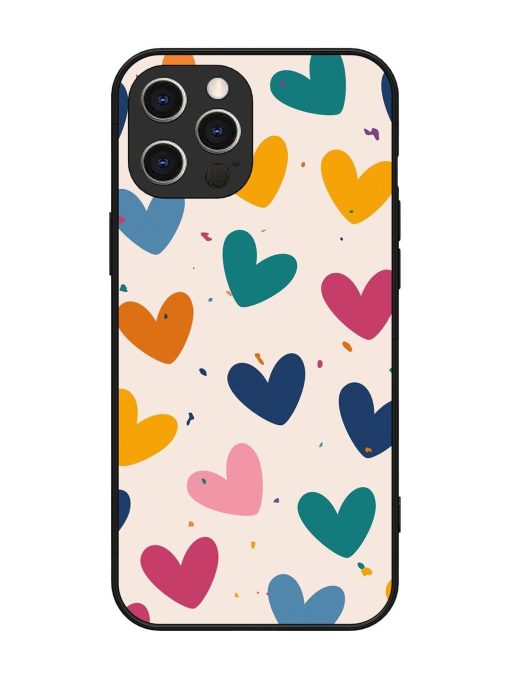 Rainbow Hearts Glossy Soft Edge Case for Apple Iphone 12 Pro Max Chachhi