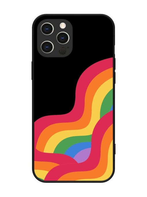 Wavy Rainbow Glossy Soft Edge Case for Apple Iphone 12 Pro Max Chachhi