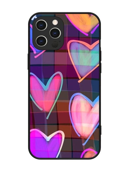 Neon Hearts Glossy Soft Edge Case for Apple Iphone 12 Pro Max Chachhi