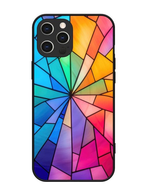 Stained Glass Kaleidoscope Of Colors Glossy Soft Edge Case for Apple Iphone 12 Pro Max Chachhi