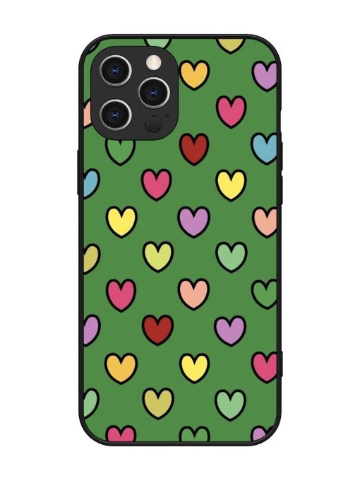 Rainbow Heart Parade Glossy Soft Edge Case for Apple Iphone 12 Pro Max Chachhi