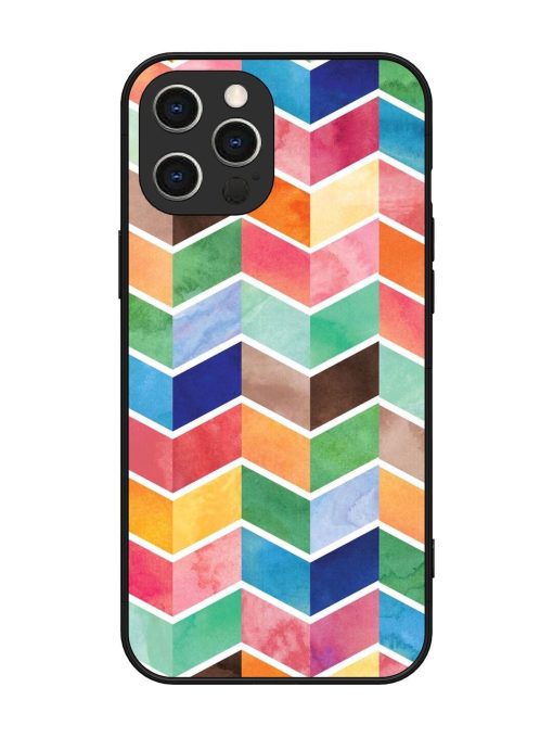 Watercolor Chevron Whimsy Glossy Soft Edge Case for Apple Iphone 12 Pro Max Chachhi