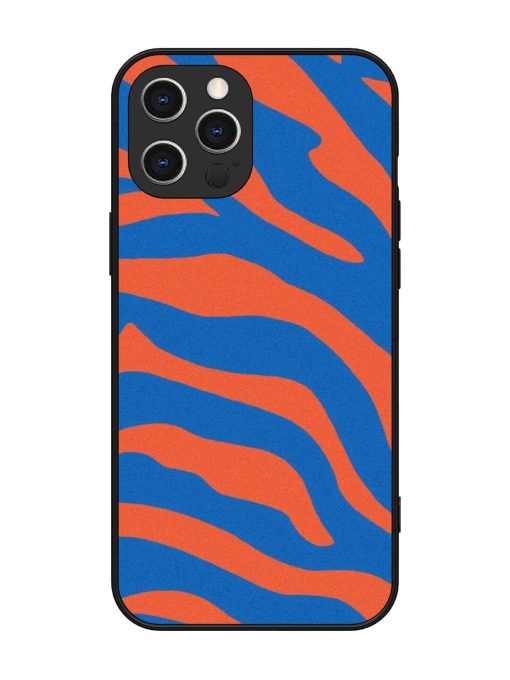 Zebra Stripes In Blue And Orange Glossy Soft Edge Case for Apple Iphone 12 Pro Max Chachhi