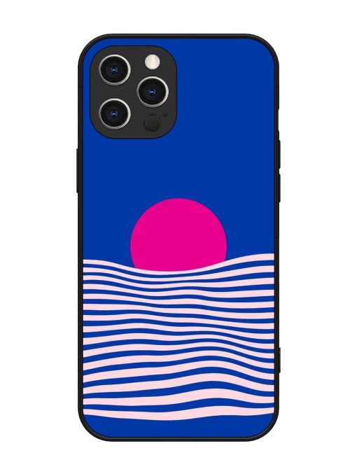 Pink Sunset Over Blue Waves Glossy Soft Edge Case for Apple Iphone 12 Pro Max Chachhi