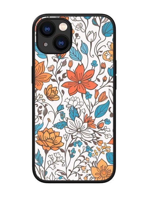 Floral Symphony Glossy Soft Edge Case for Apple Iphone 13 Chachhi