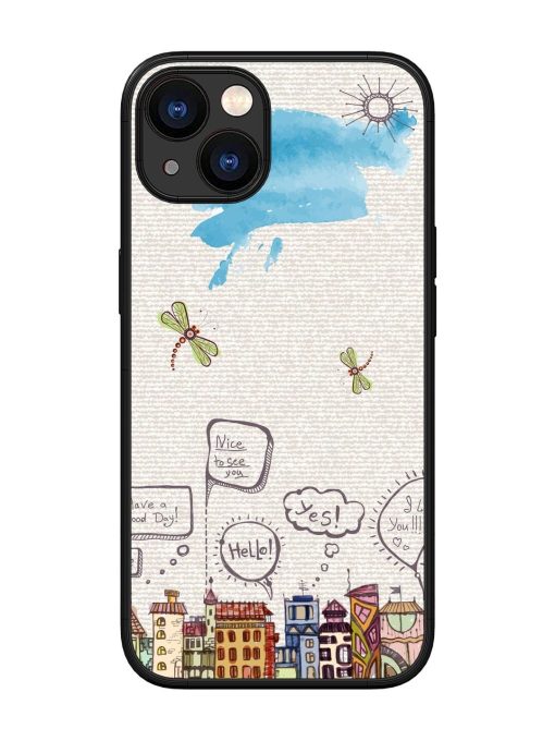 Doodle City Glossy Soft Edge Case for Apple Iphone 13 Chachhi