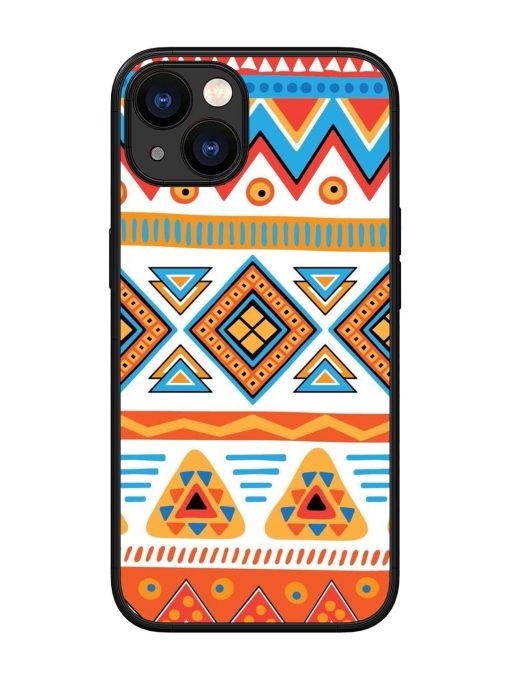 Vibrant Tribal Pattern Glossy Soft Edge Case for Apple Iphone 13 Chachhi