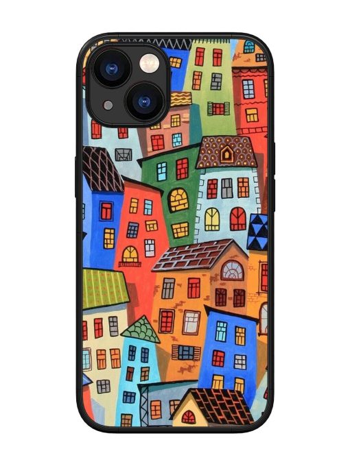 Rainbow House Glossy Soft Edge Case for Apple Iphone 13 Chachhi