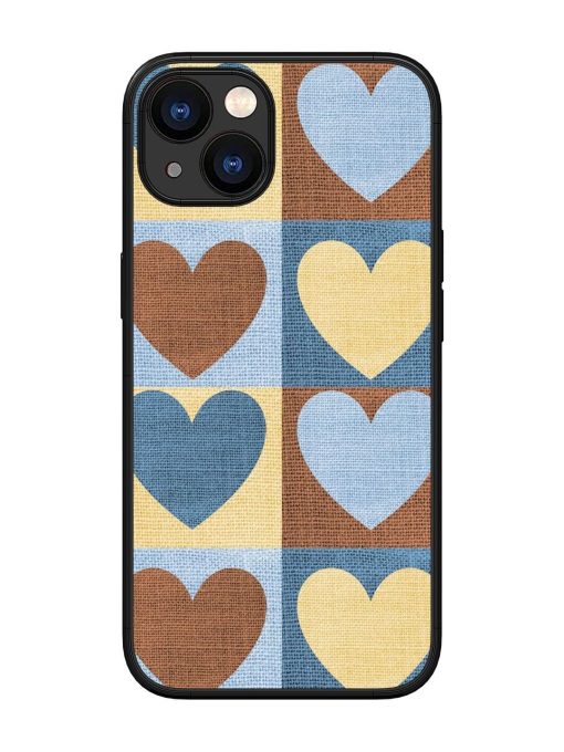 Hearts On Canvas Glossy Soft Edge Case for Apple Iphone 13 Chachhi