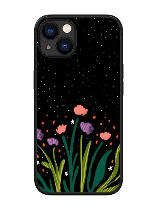 Midnight Bloom Glossy Soft Edge Case for Apple Iphone 13 Chachhi