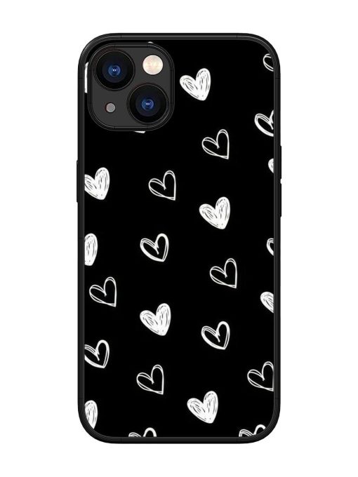 Scattered Hearts Glossy Soft Edge Case for Apple Iphone 13 Chachhi