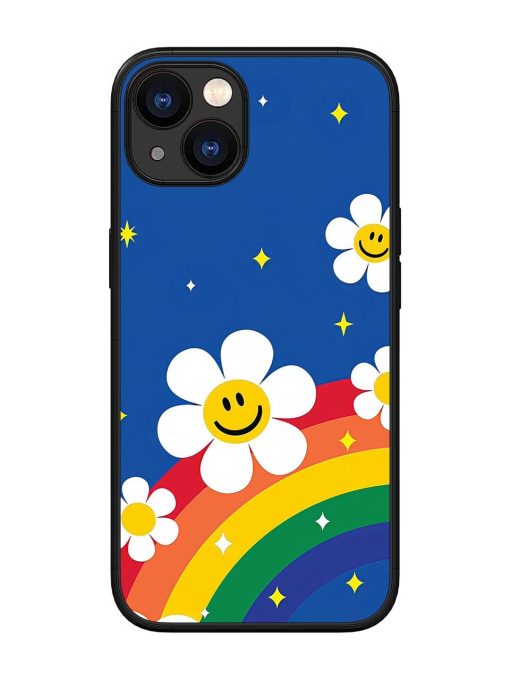 Happy Daisies And Rainbow Sky Glossy Soft Edge Case for Apple Iphone 13 Chachhi