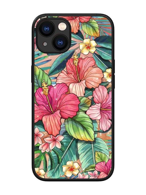 Tropical Tapestry Glossy Soft Edge Case for Apple Iphone 13 Chachhi