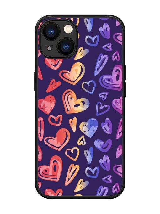 Rainbow Hearts Glossy Soft Edge Case for Apple Iphone 13 Chachhi