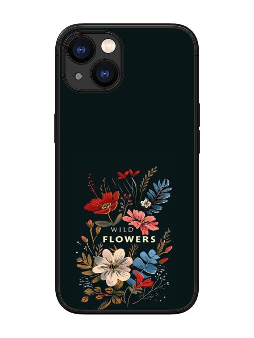 Dark Floral Glossy Soft Edge Case for Apple Iphone 13 Chachhi