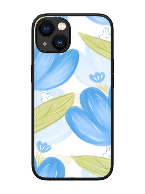 Bunny'S Blue Garden Glossy Soft Edge Case for Apple Iphone 13 Chachhi