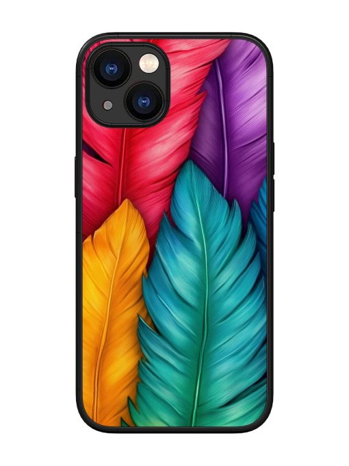 Rainbow Feathers Glossy Soft Edge Case for Apple Iphone 13