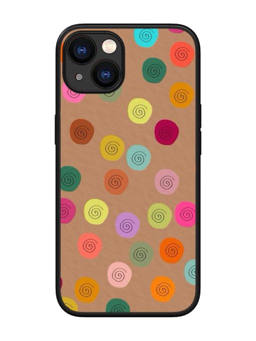 Swirly Dots On Kraft Glossy Soft Edge Case for Apple Iphone 13 Chachhi